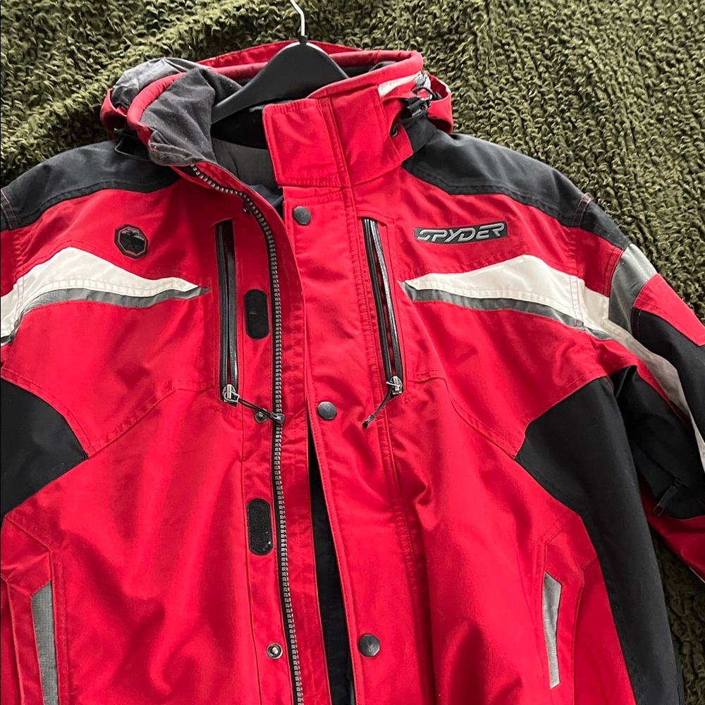 Spyder Red and Black Hooded Jacket